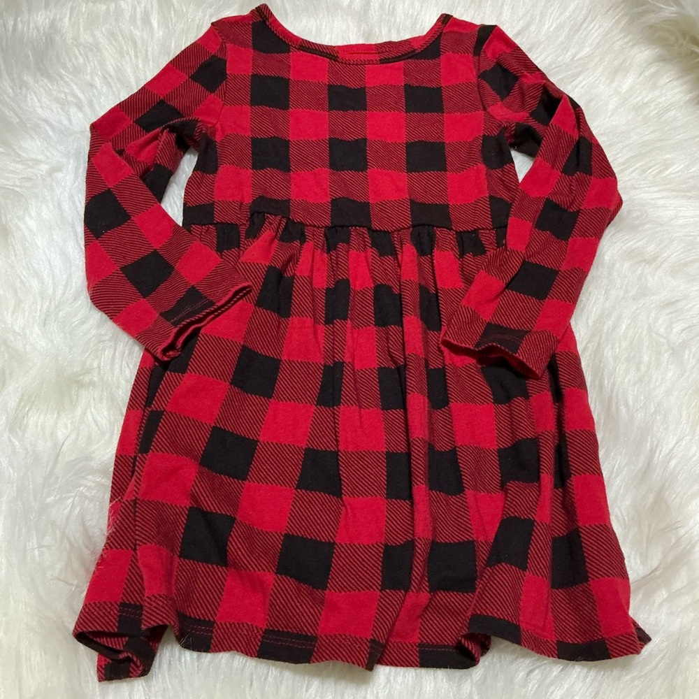 Cat & Jack 4T red/black long sleeved dress